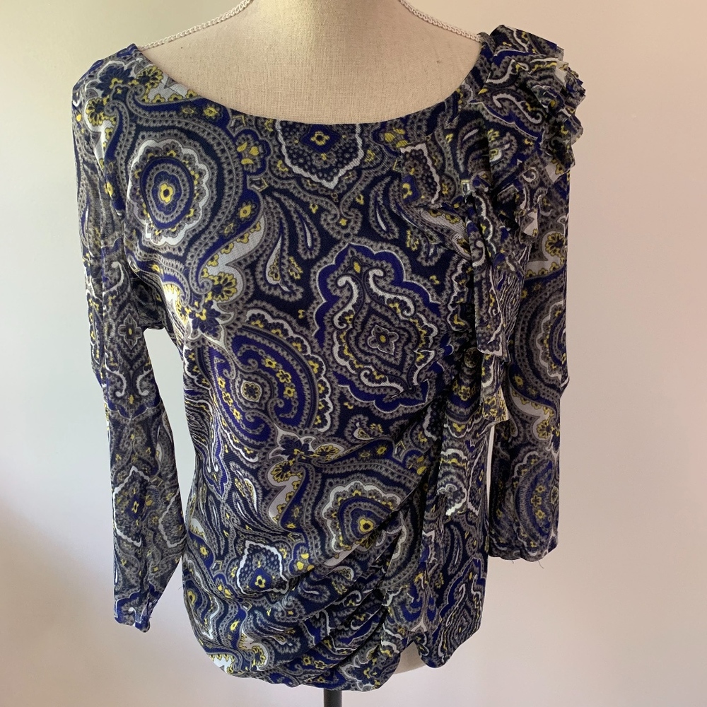 INC International Concepts Ruffle Shirt SZ. L